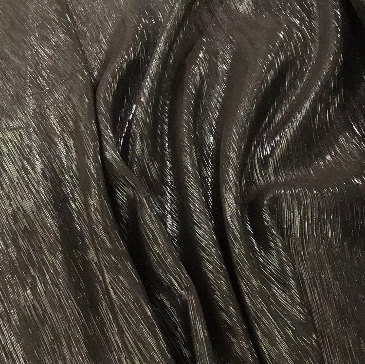 Metallic Dupion - Black/Silver