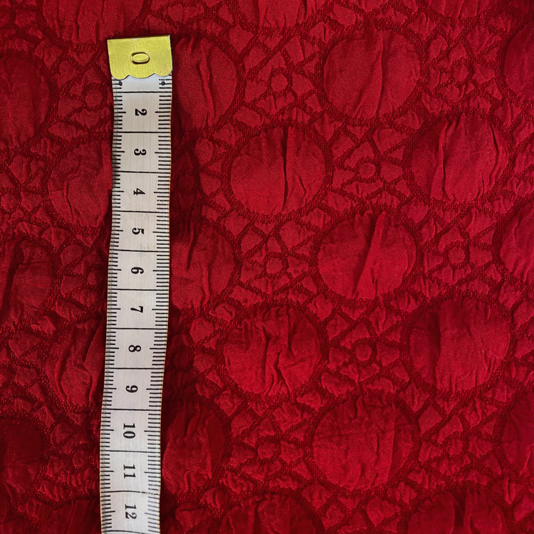 Stretch Bubble-Wrap Double Weave - Crimson