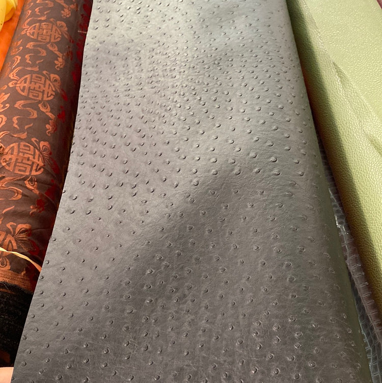 Faux Ostrich Leather - Black