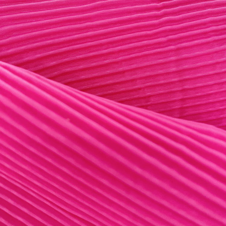 Accordion-Pleated Taffeta - Deep Pink