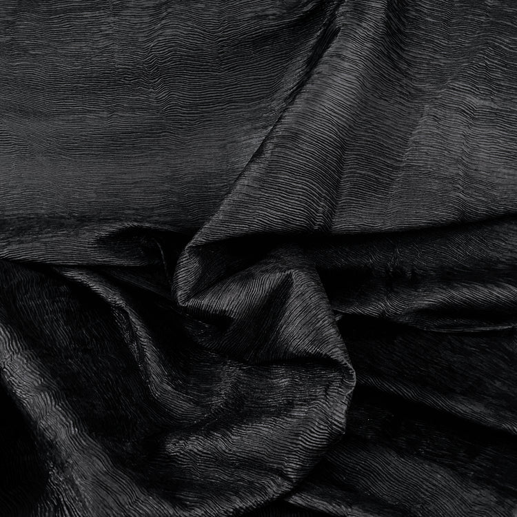 Bonded Plisse Poplin - Black