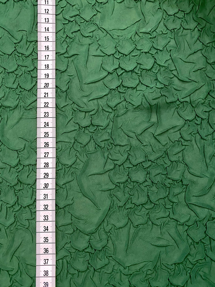 (Remnant) Organic Petal-Creased Chiffon - Bonded - Sea Green - 0.9m