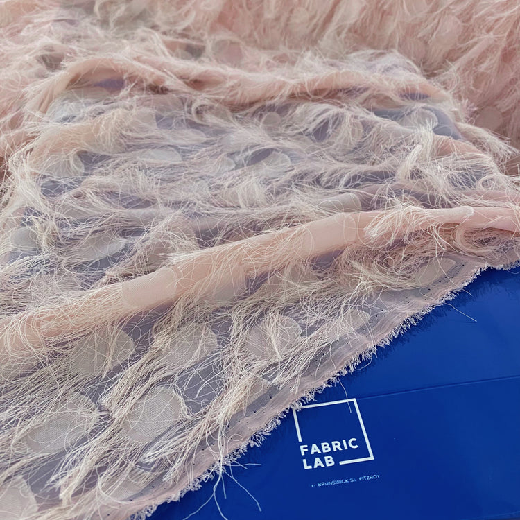 Dobby Fringed Chiffon - Light Pink