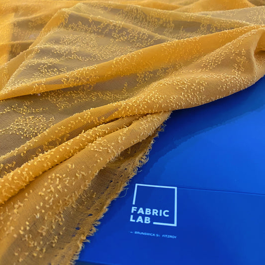 Sheer Crepe - Cut Pile Insert - Mustard Yellow