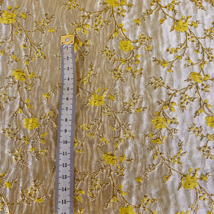 Floral Blossom Brocade - Metallic - Gold/Lemon Yellow