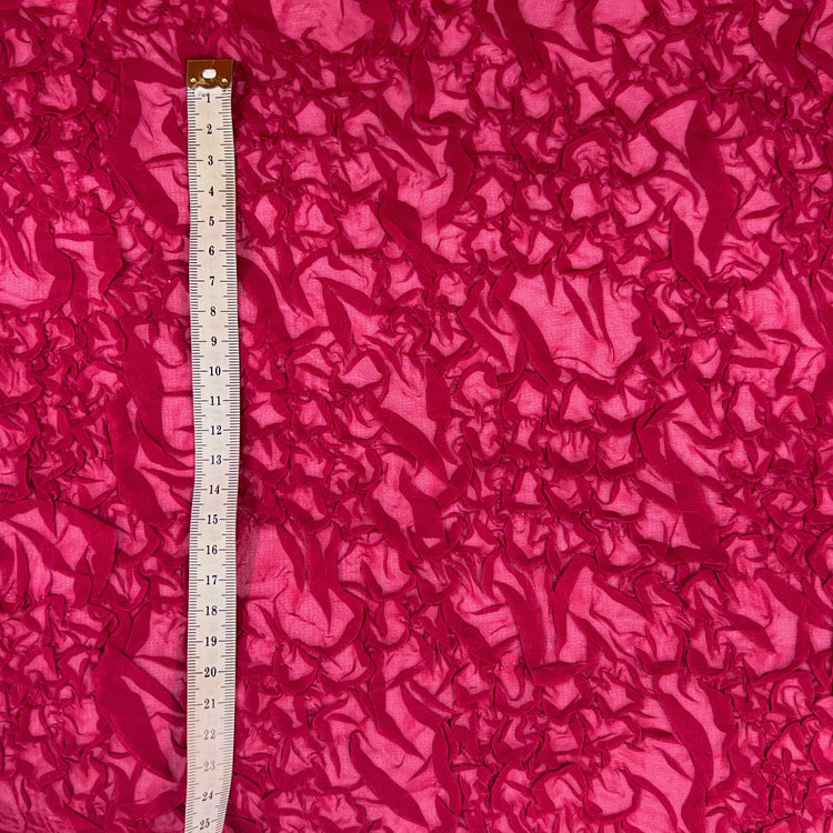 Organic Petal-Creased Chiffon - Bonded - Crimson Pink