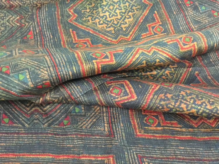 Bakhtiari Rose Twill - Teal/Orange