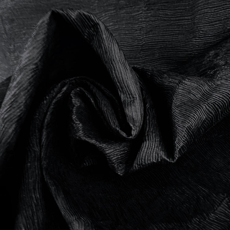 Bonded Plisse Poplin - Black