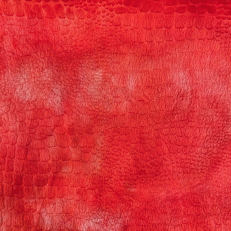 Knitted - Short Cut Pile - Embossed Crocodile Print - Lobster
