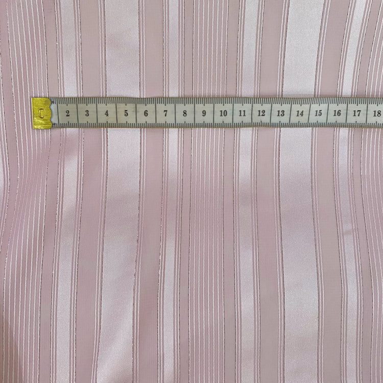 Sheer Stripe Lurex Chiffon - Pink
