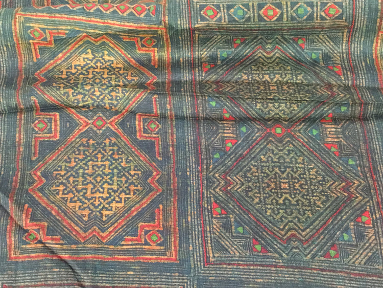 Bakhtiari Rose Twill - Teal/Orange
