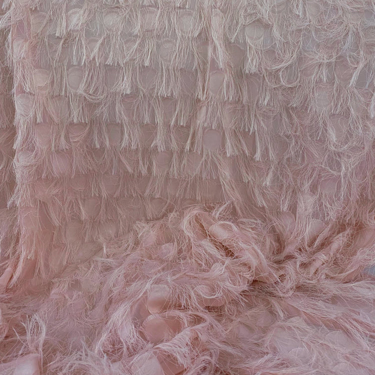 Dobby Fringed Chiffon - Light Pink