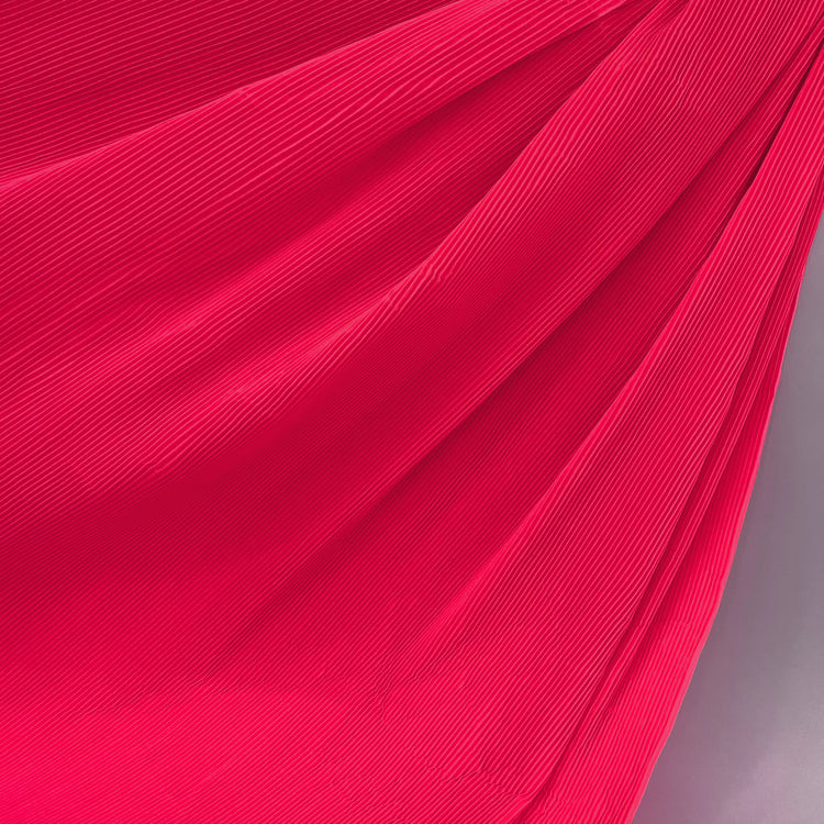 Accordion-Pleated Taffeta - Fluorescent Coral