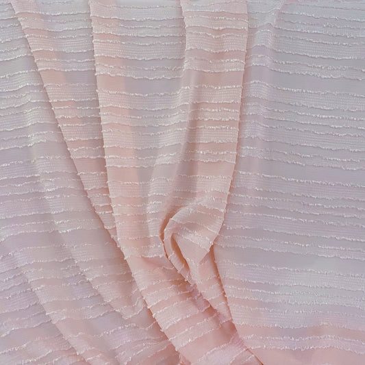 Flange Striped Sheer Crepon - Light Pink