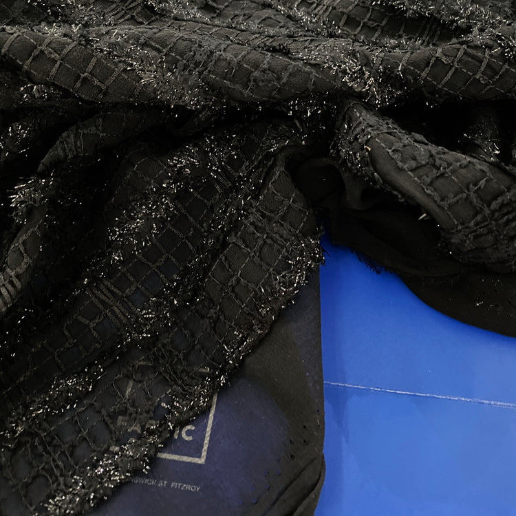 Woven Chiffon Appliqué - Black/Metallic
