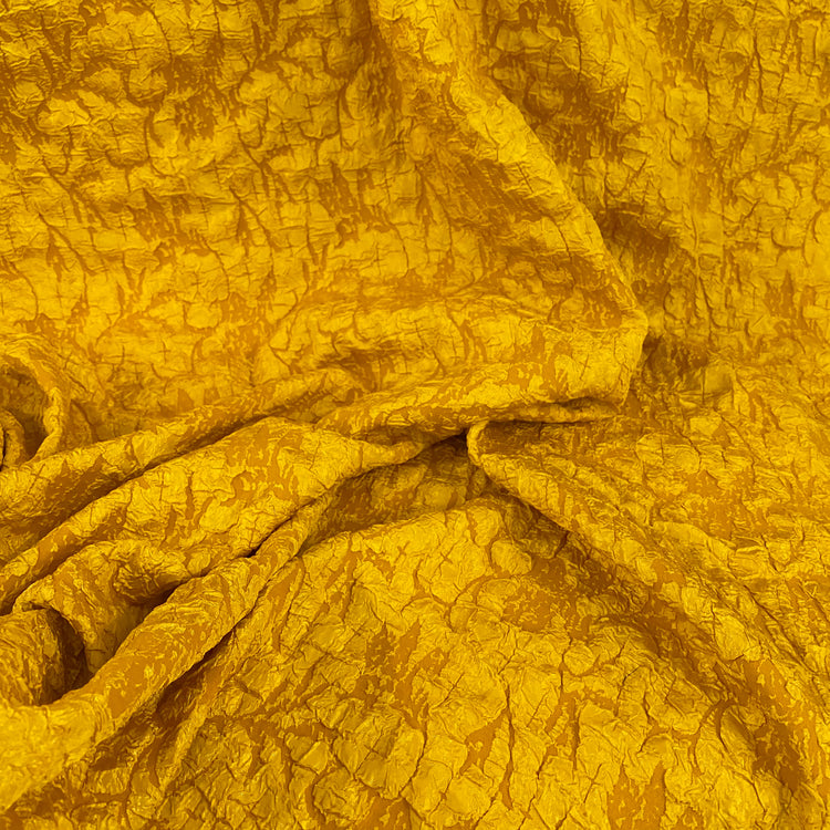Crinkle Textured Cloqué - Warm Gold