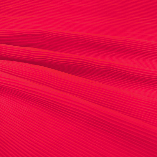 Accordion-Pleated Taffeta - Fluorescent Coral