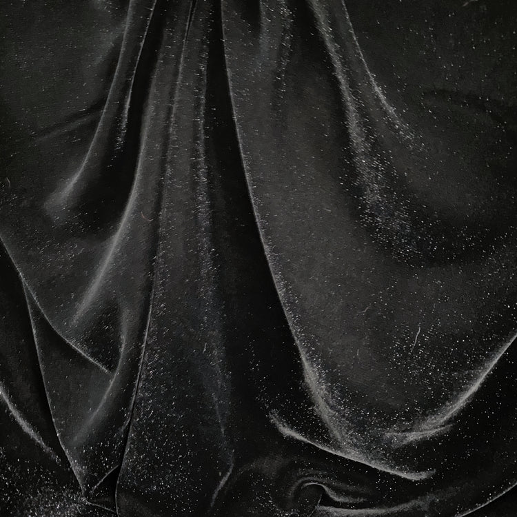 Micro Glitter Velvet - Black
