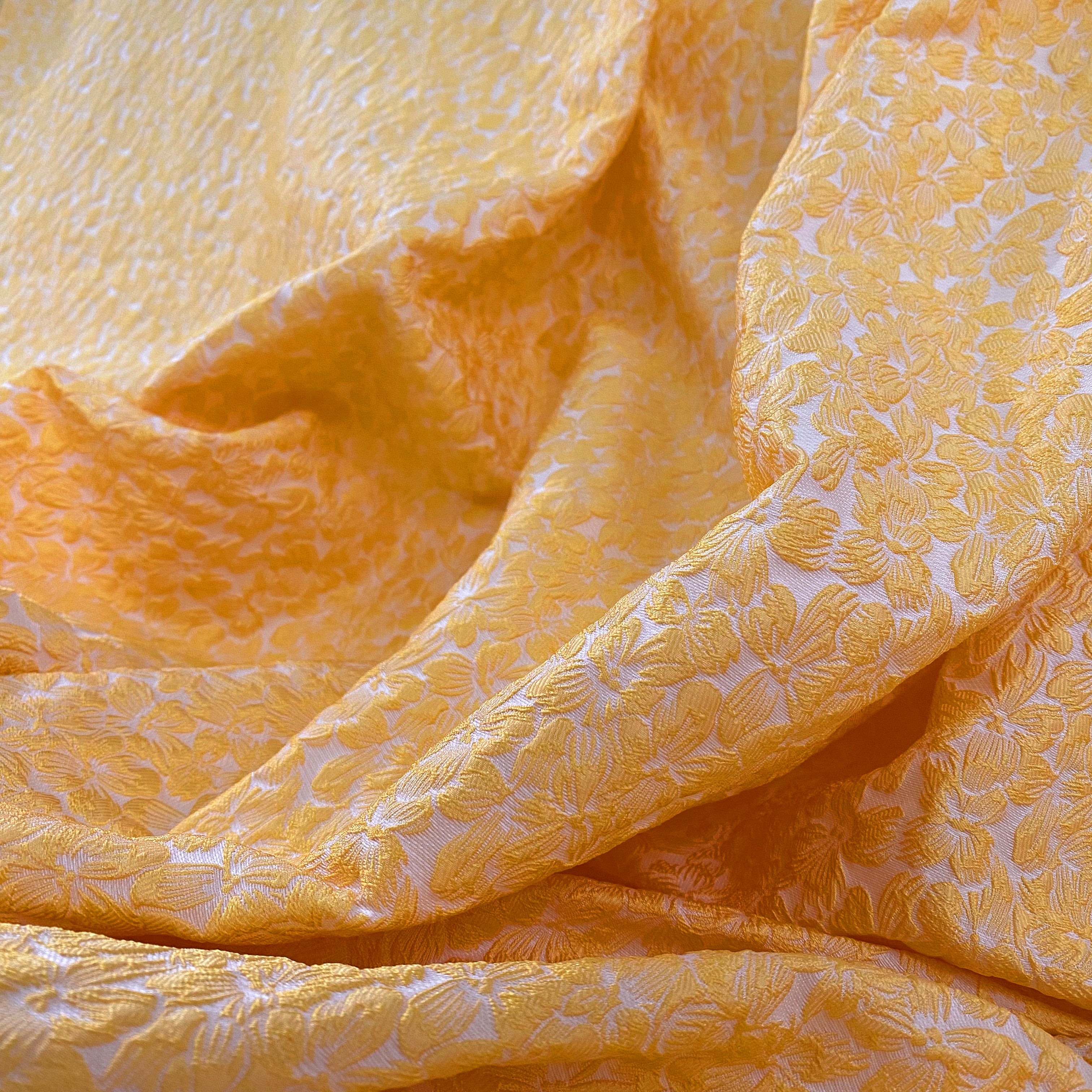 Yellow - Prewashed Cotton Jacquard Fabric 20