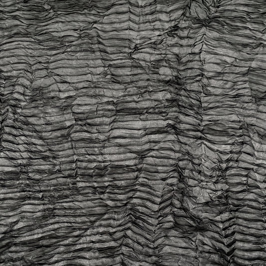 Crushed Pleated Organza - Black