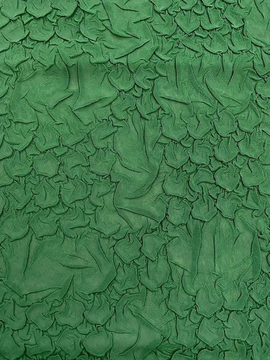 Organic Petal-Creased Chiffon - Bonded - Sea Green