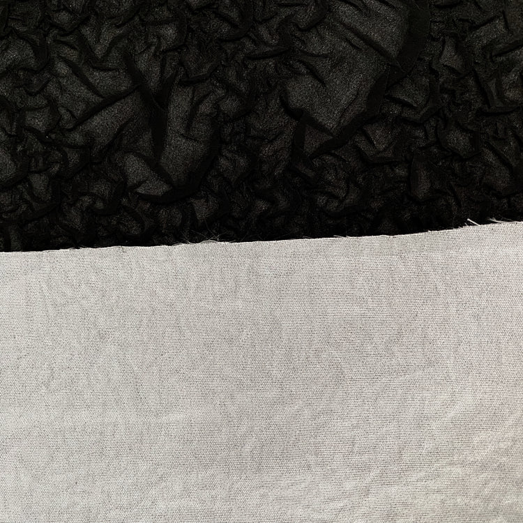 Bonded Crush Creased Chiffon - Black