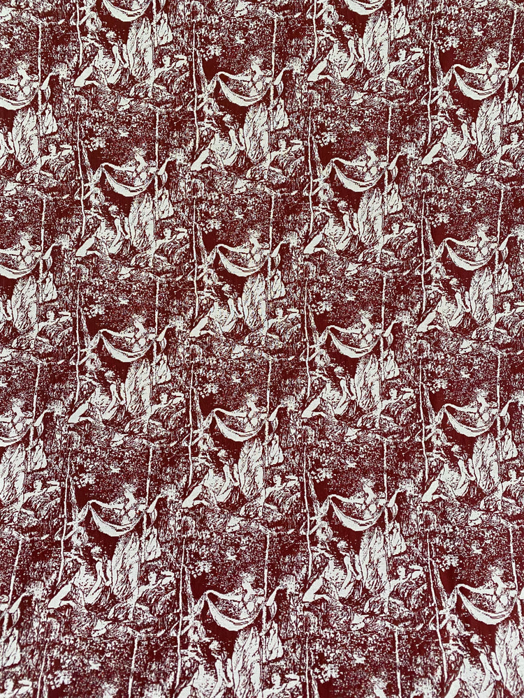Baroque Garden Poly/Cotton Jacquard - Dark Red