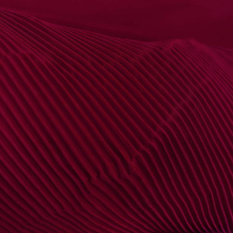 Accordion-Pleated Taffeta - Dark Red