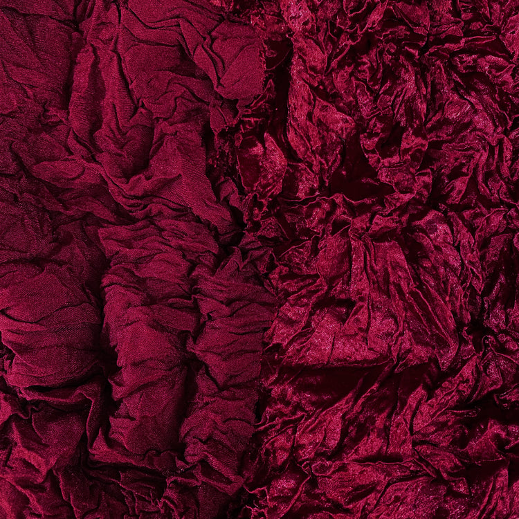 Crushed Shibori Plisse Satin - Crimson Red