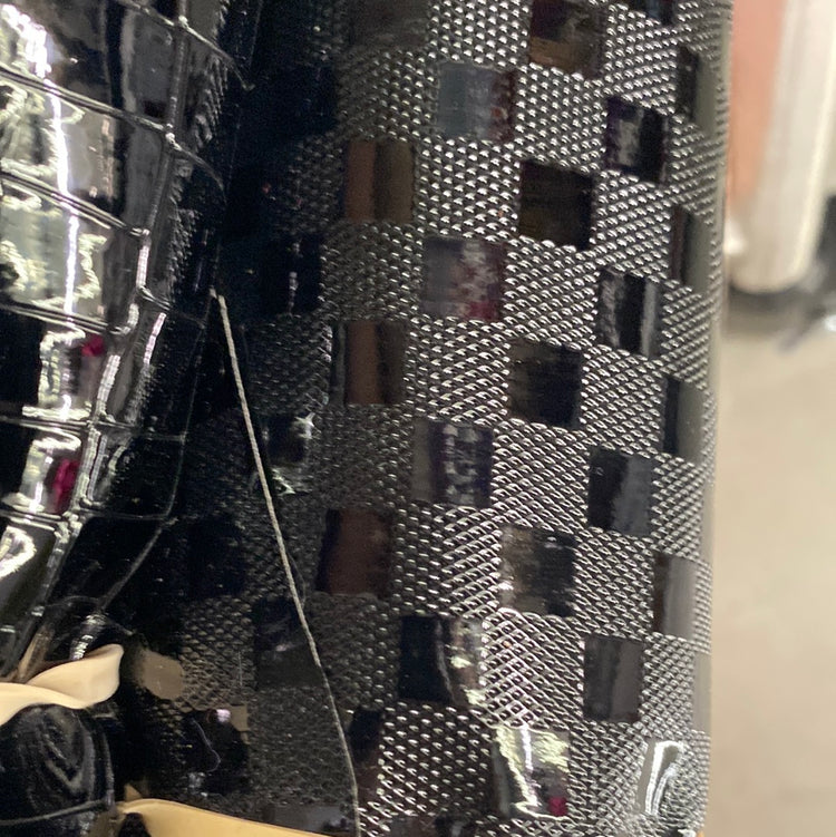Patent Checkerboard Faux Leather - Black