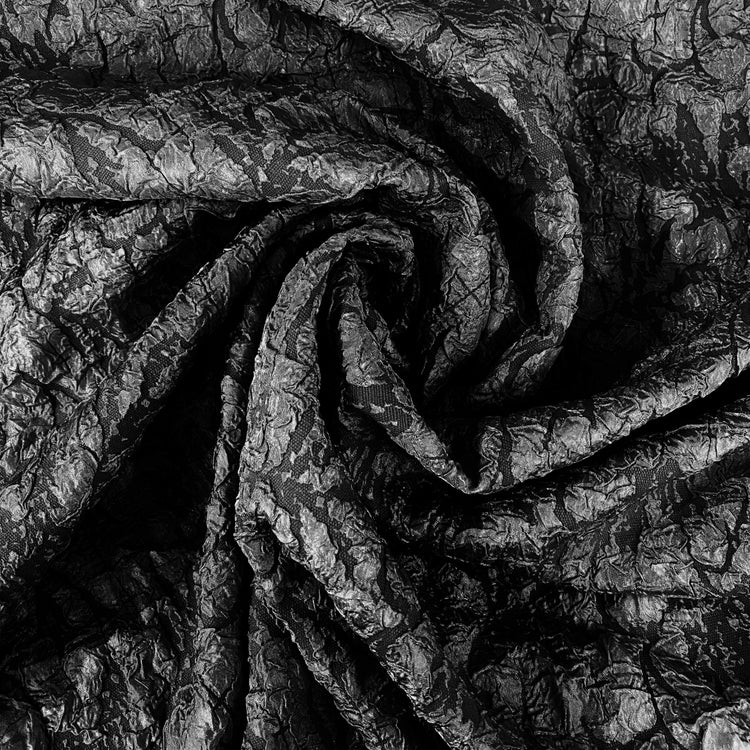 Crinkle Textured Cloqué - Black