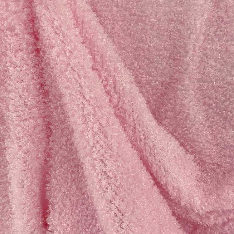 Curled Pile Weft-Knit - Light Pink