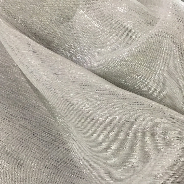 Metallic Dupion - White/Silver