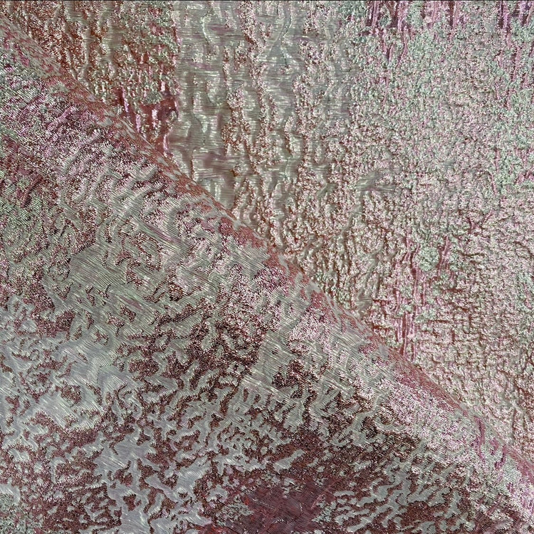 Stone Grain Brocade - Metallic - Pink/Silver