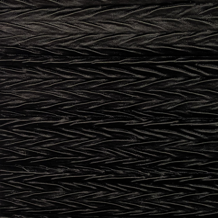 Chevron Plisse Satin - Black