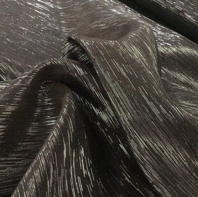 Metallic Dupion - Black/Silver