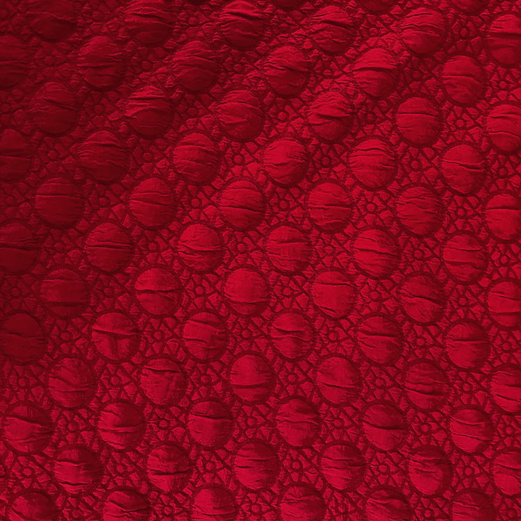 Stretch Bubble-Wrap Double Weave - Crimson