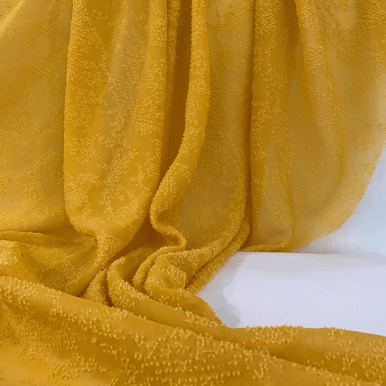 Sheer Crepe - Cut Pile Insert - Mustard Yellow