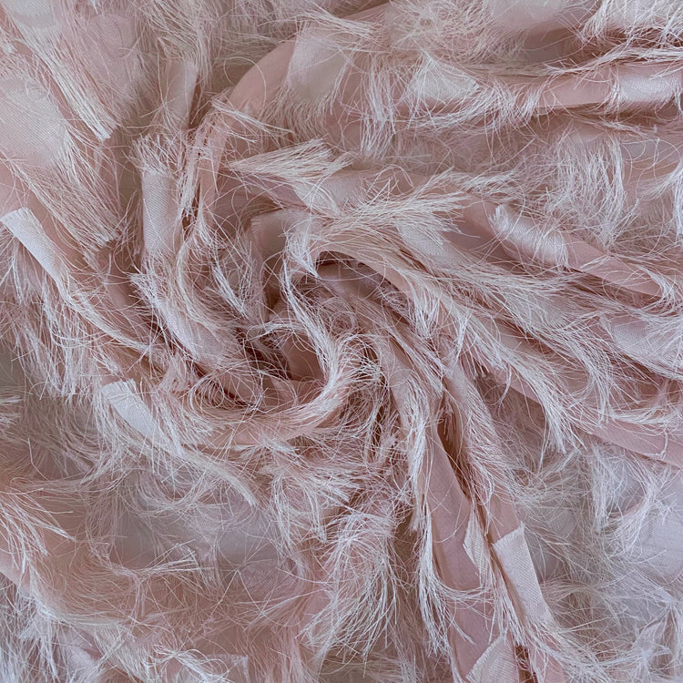 Dobby Fringed Chiffon - Light Pink