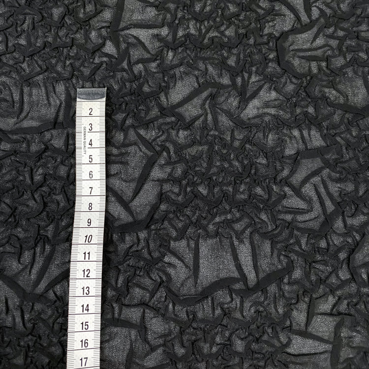 Bonded Crush Creased Chiffon - Black