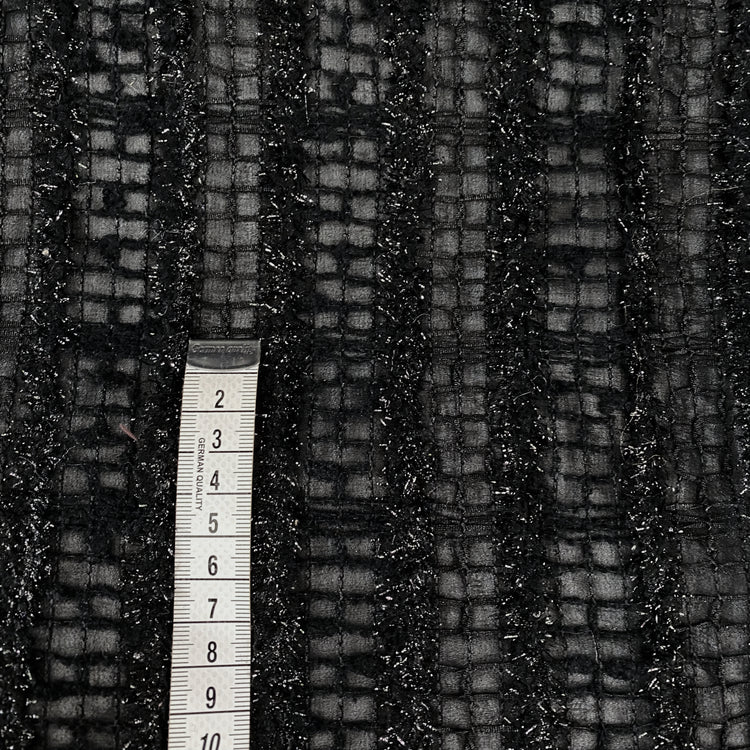Woven Chiffon Appliqué - Black/Metallic