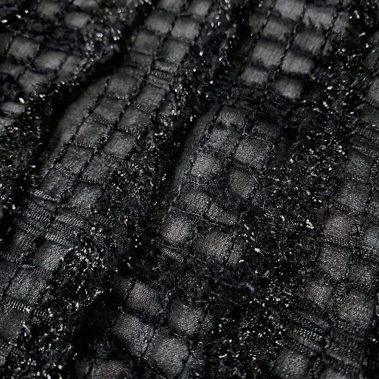 Woven Chiffon Appliqué - Black/Metallic