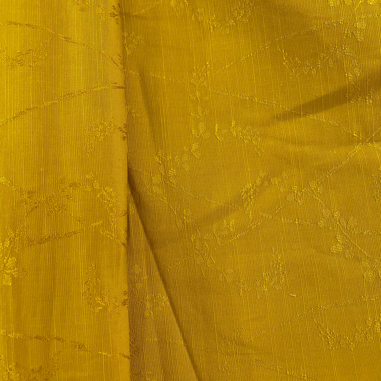 Floral Blossom Silk/Cotton/Linen Damask Dupion - Gold
