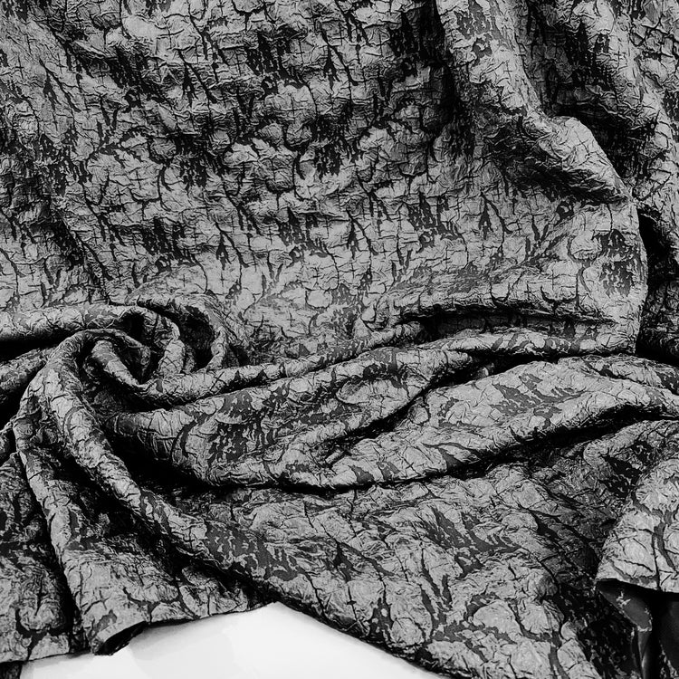 Crinkle Textured Cloqué - Black