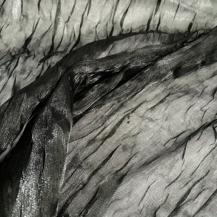 Sheer Crinkle Satin - Graphite