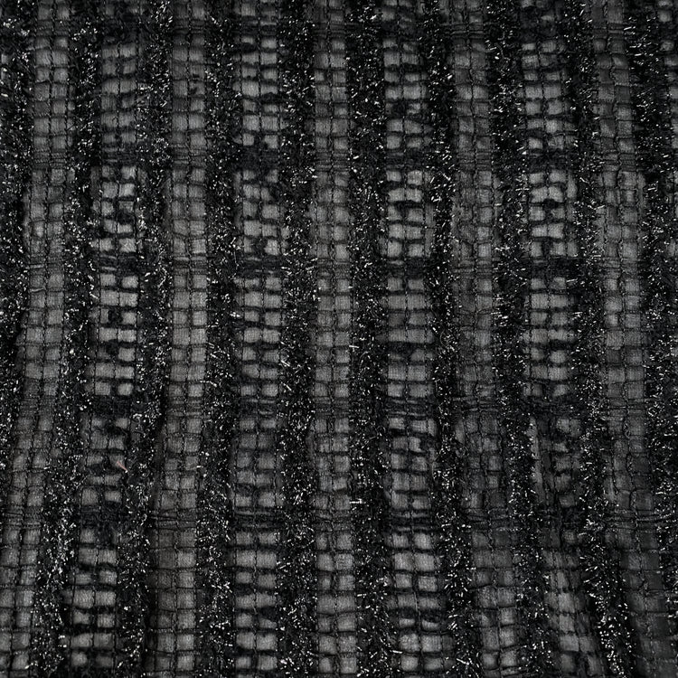 Woven Chiffon Appliqué - Black/Metallic