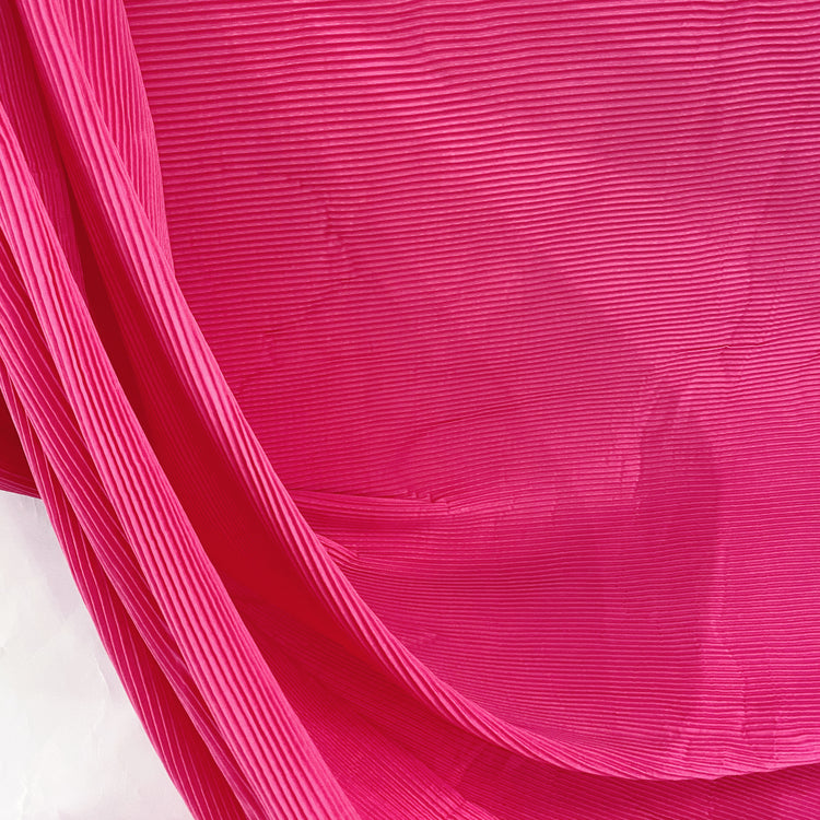 Accordion-Pleated Taffeta - Deep Pink