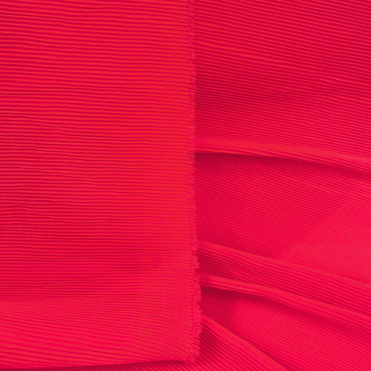 Accordion-Pleated Taffeta - Fluorescent Coral