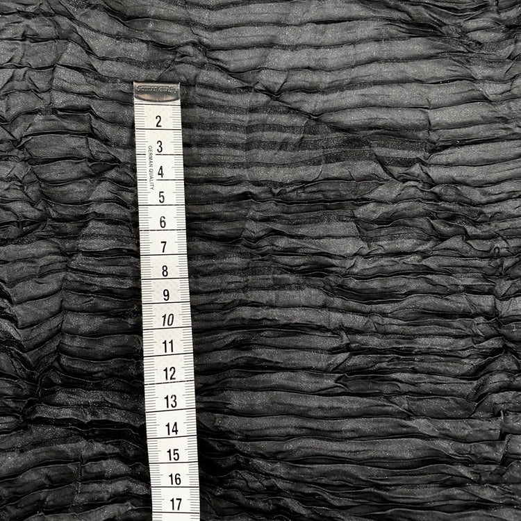 Crushed Pleated Organza - Black