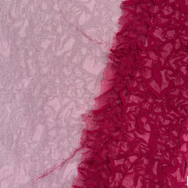 Organic Petal-Creased Chiffon - Bonded - Crimson Pink